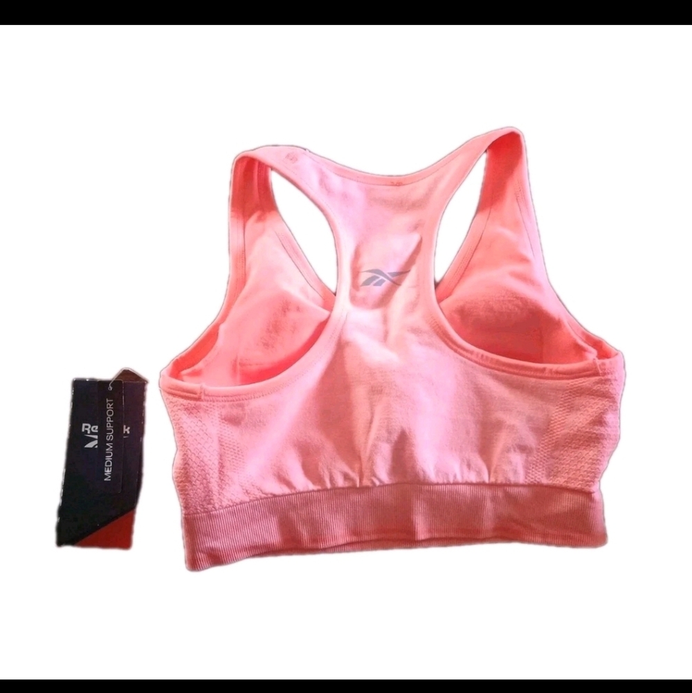 Reebok Tone Seamless Sports Bra Electric Coral Heather Small NWT
